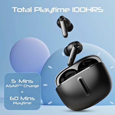 boAt Airdopes 200 Plus TWS Earbuds – 100H Playtime, Quad Mics w/ ENx, 13mm Drivers, Beast Mode 50ms, ASAP Charge